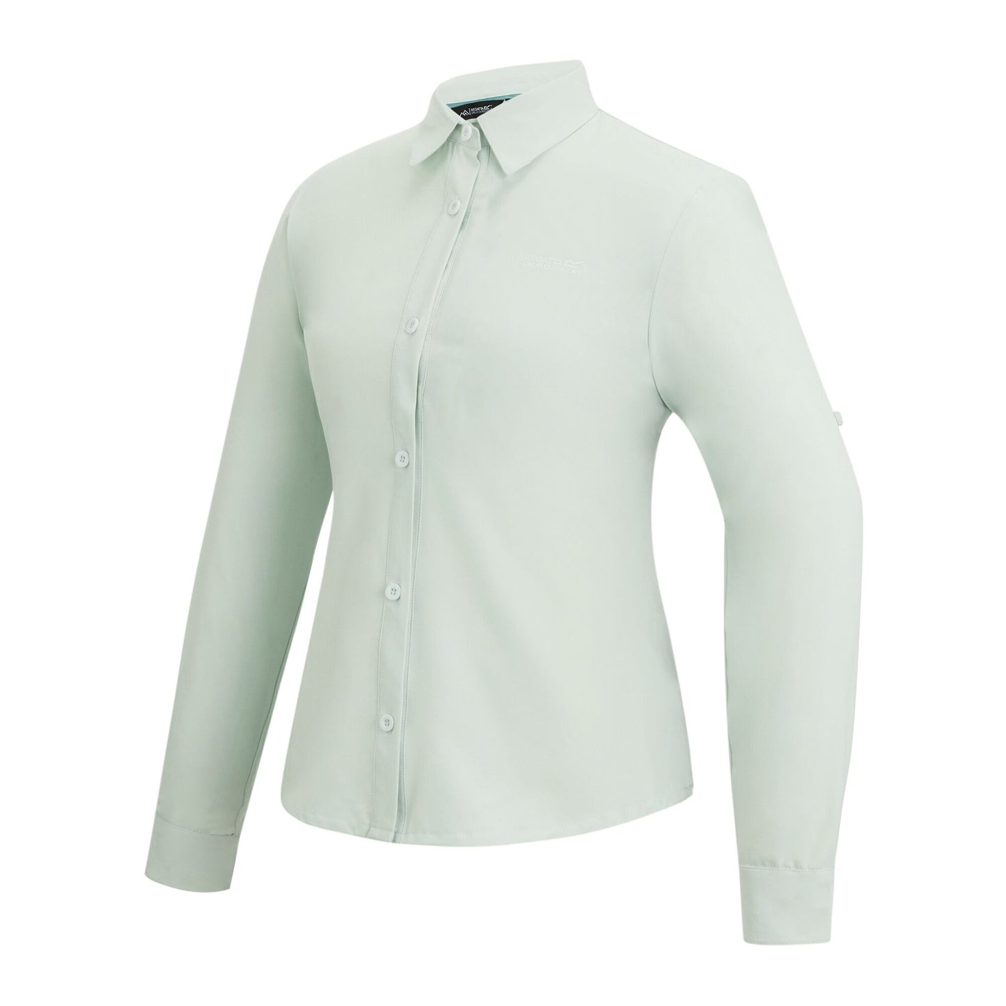 Ocean Mist - Side - Regatta Womens-Ladies Travel Light Anti-Insect Long-Sleeved Shirt