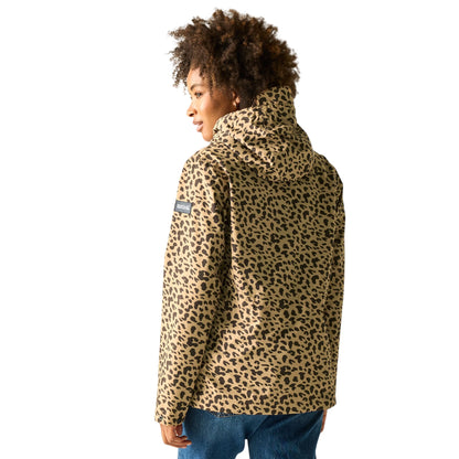 Multicoloured - Pack Shot - Regatta Womens-Ladies Bayletta Leopard Print Waterproof Jacket