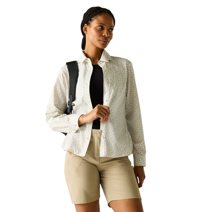 Barely White - Lifestyle - Regatta Womens-Ladies Petal Anti-Insect Long-Sleeved Travel Shirt