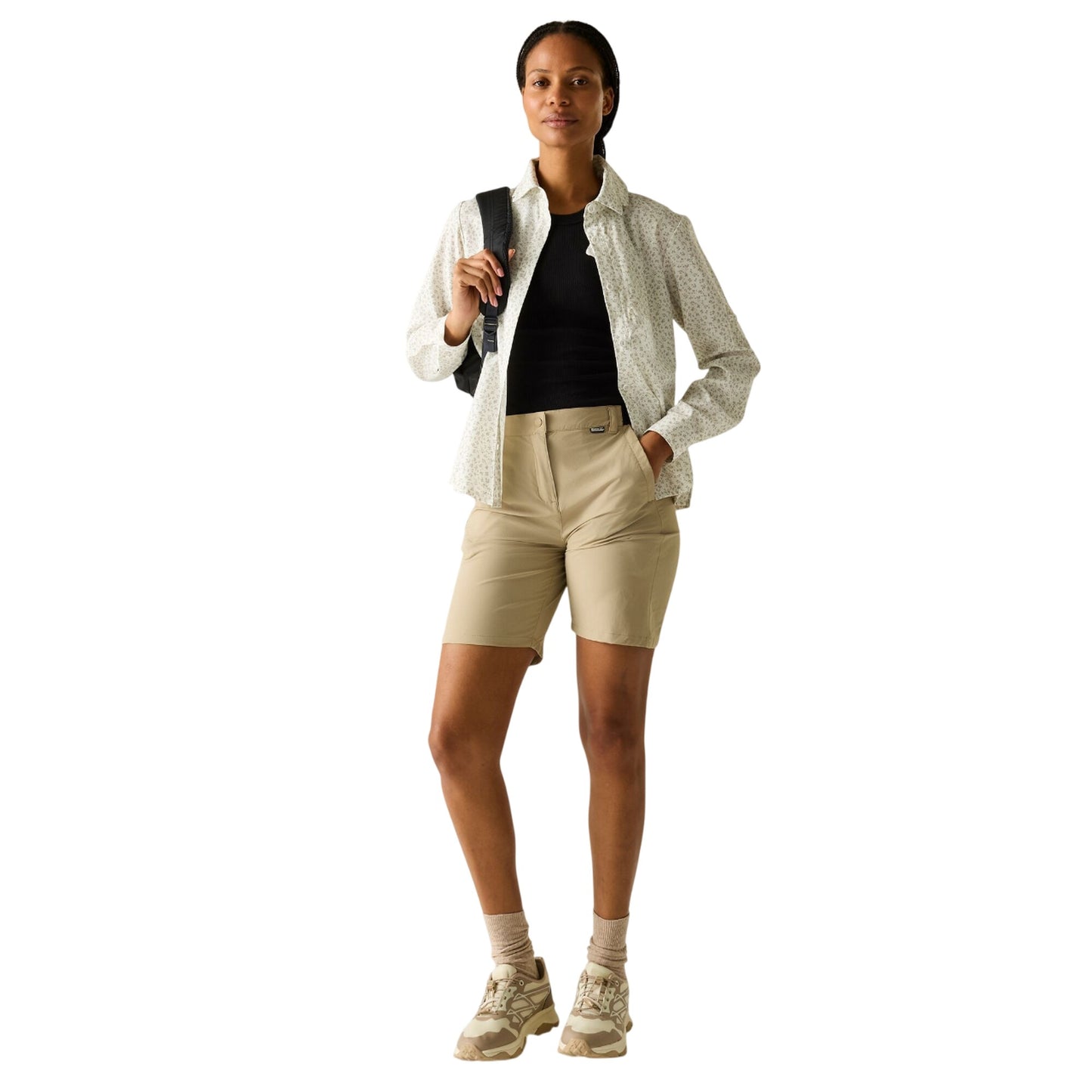 Barely White - Close up - Regatta Womens-Ladies Petal Anti-Insect Long-Sleeved Travel Shirt