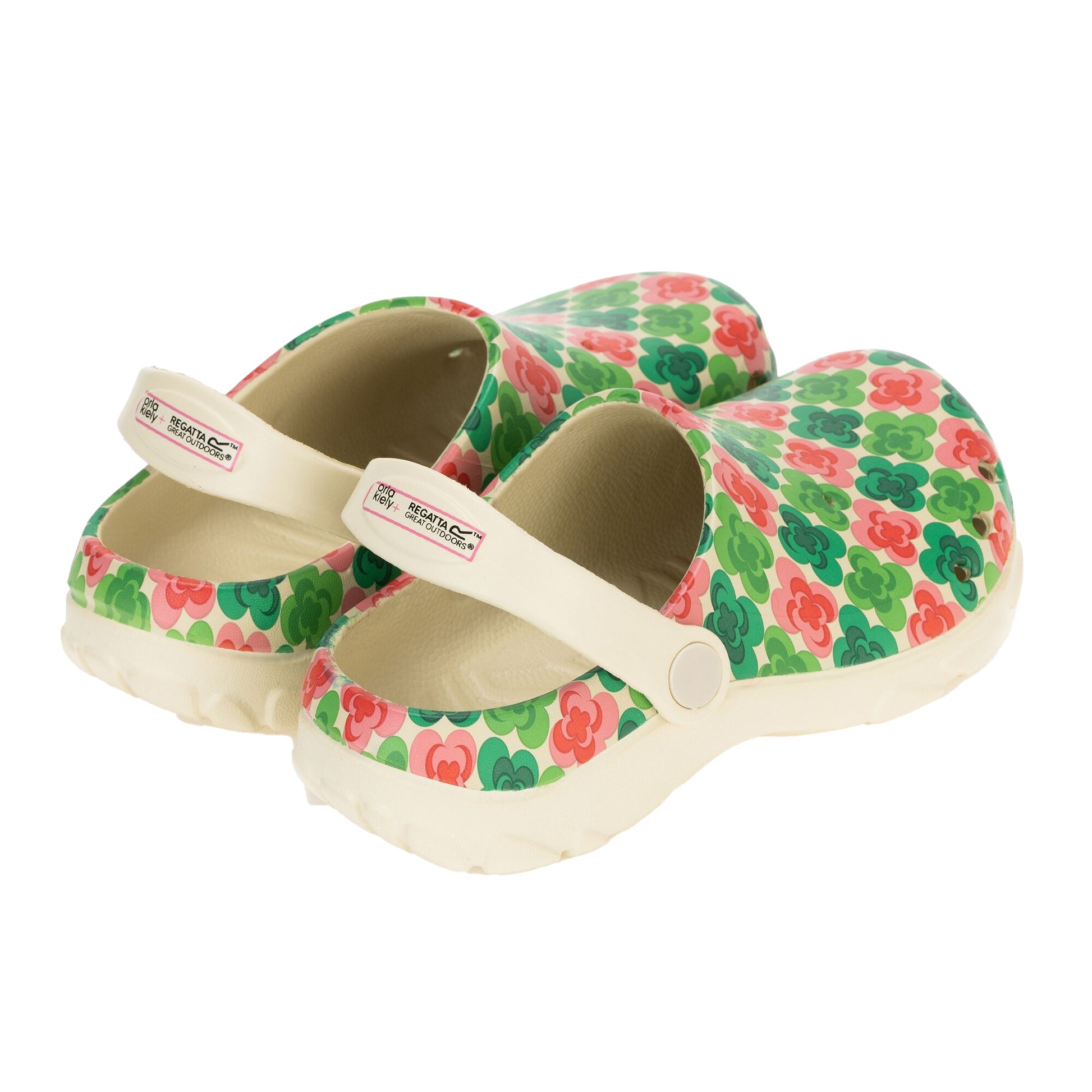 Green - Back - Regatta Childrens-Kids Orla Kiely Flower Clogs