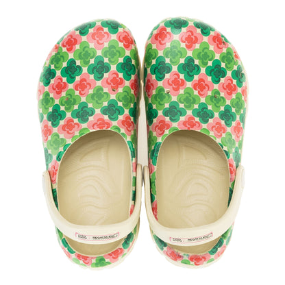 Green - Pack Shot - Regatta Childrens-Kids Orla Kiely Flower Clogs