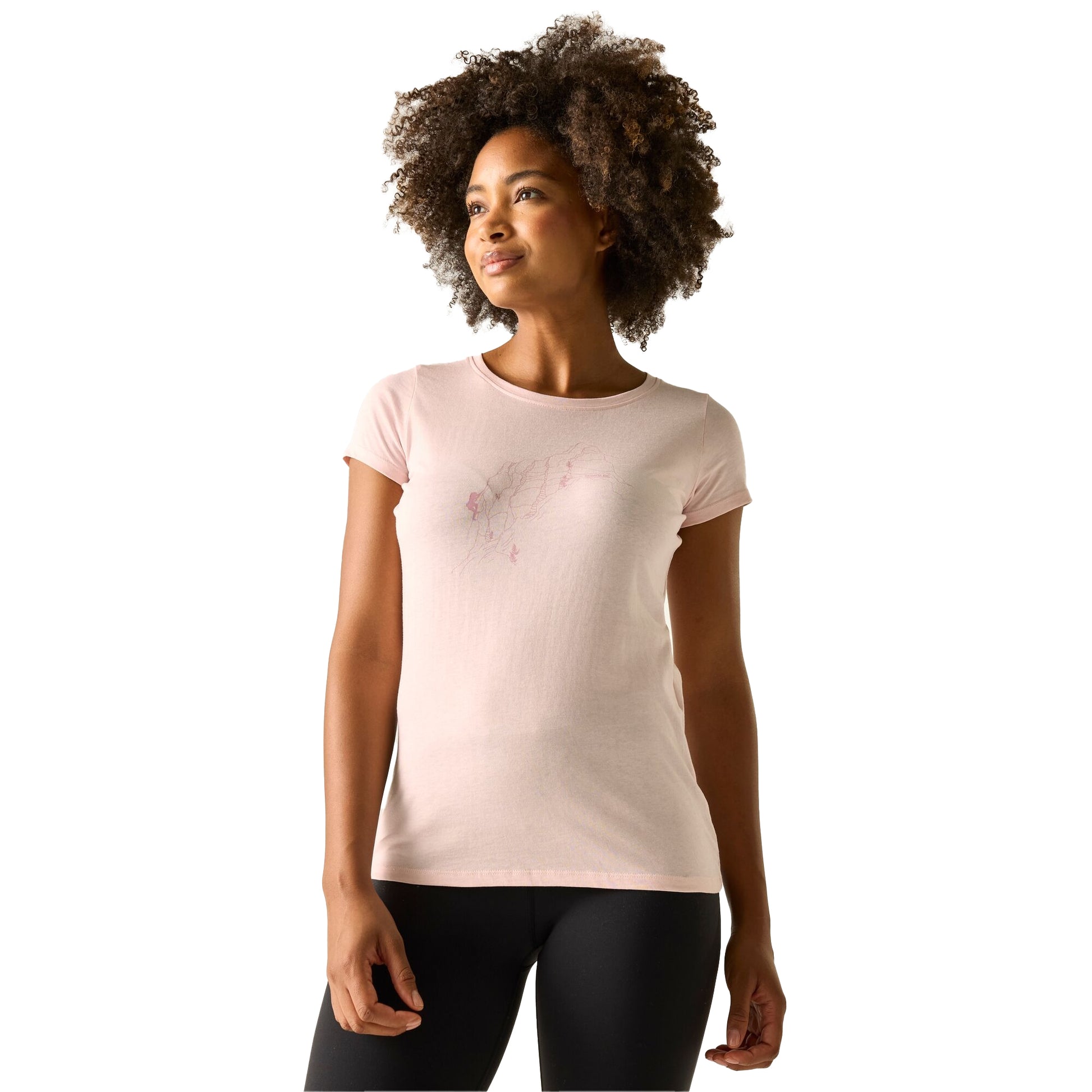 Pink Haze - Side - Regatta Womens-Ladies Breezed Line Art T-Shirt