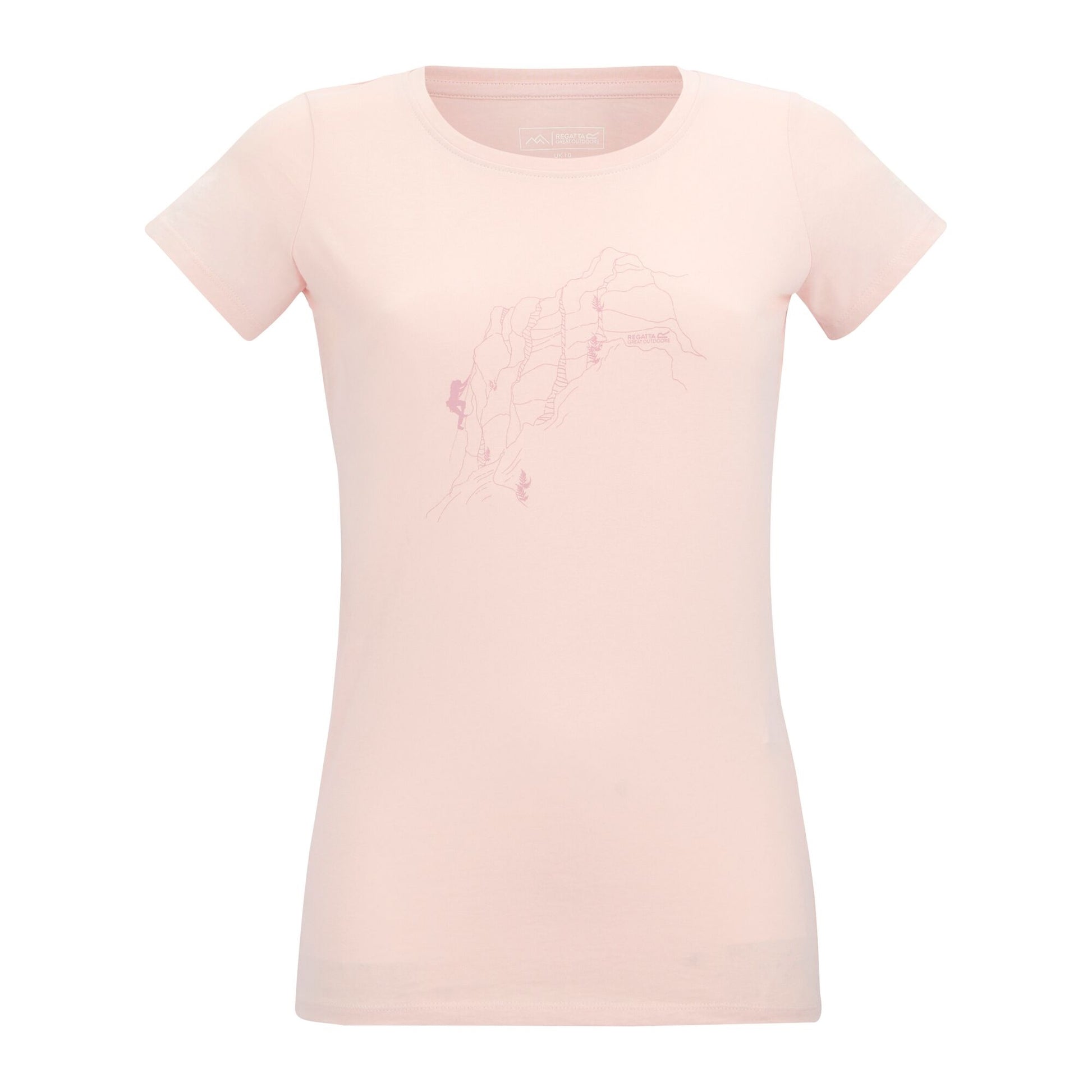Pink Haze - Front - Regatta Womens-Ladies Breezed Line Art T-Shirt