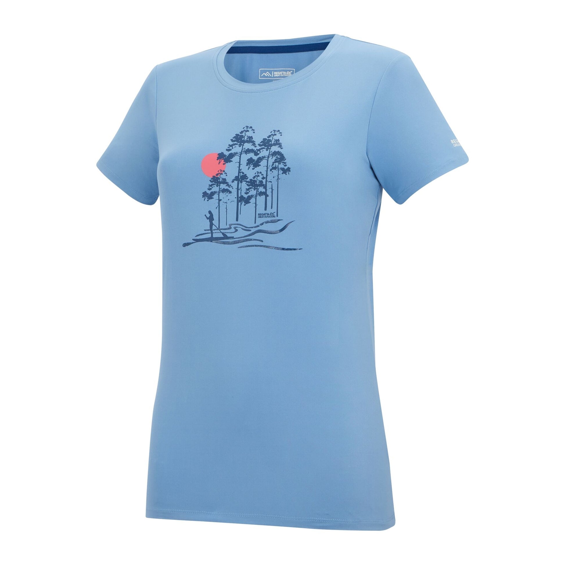 Washed Denim - Side - Regatta Womens-Ladies Fingal Trees Stretch T-Shirt
