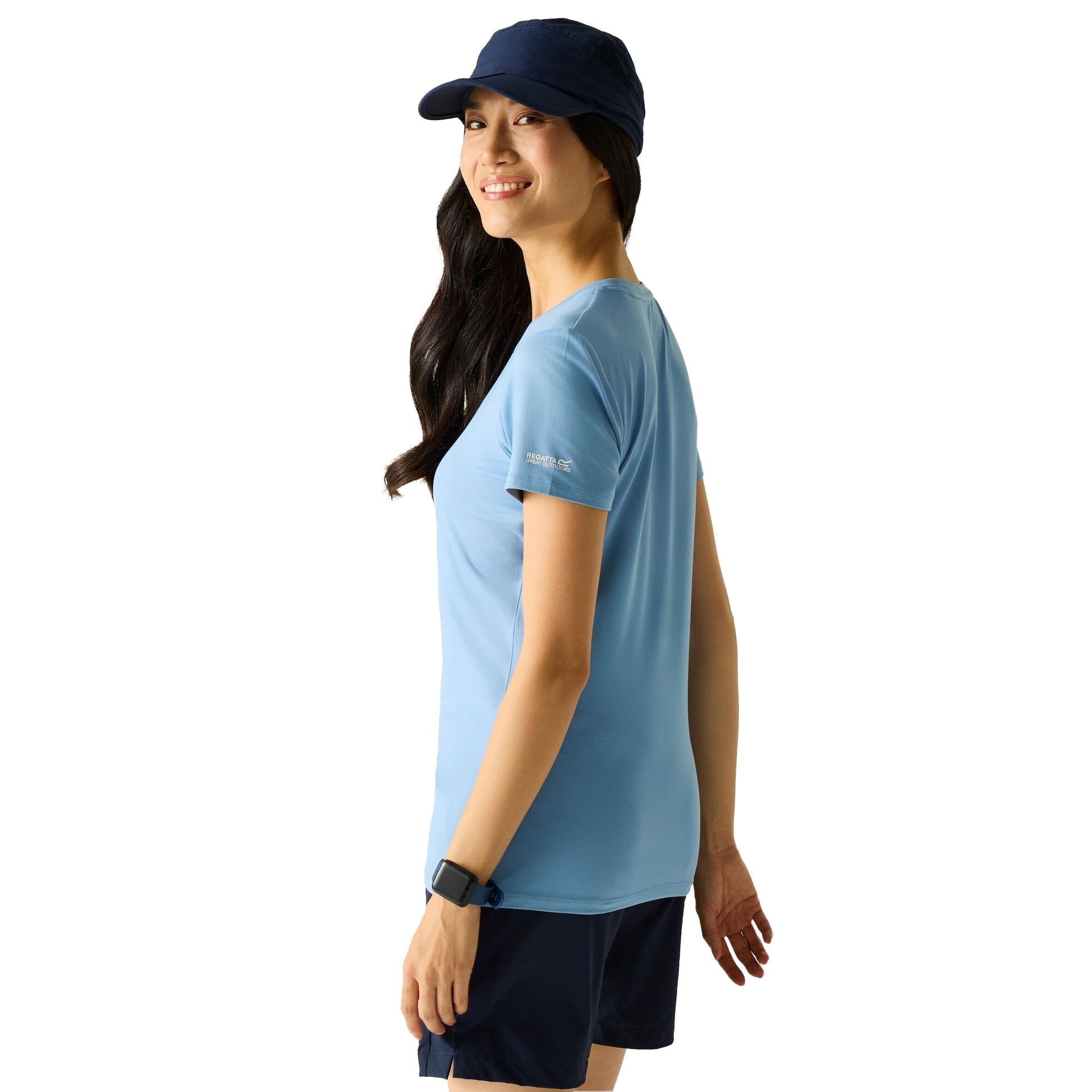 Washed Denim - Pack Shot - Regatta Womens-Ladies Fingal Trees Stretch T-Shirt