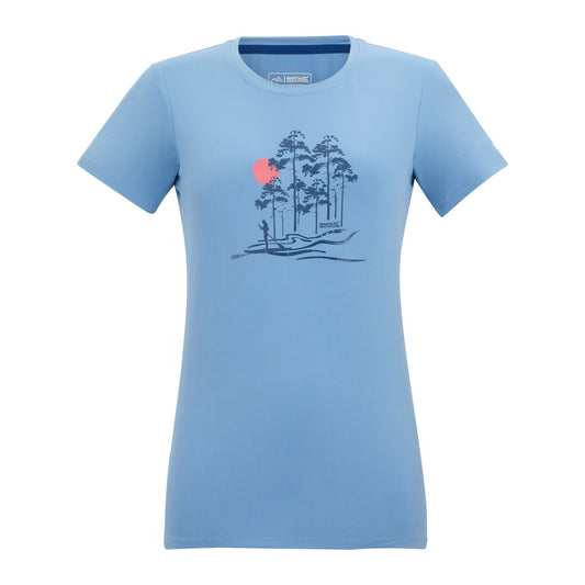 Washed Denim - Front - Regatta Womens-Ladies Fingal Trees Stretch T-Shirt