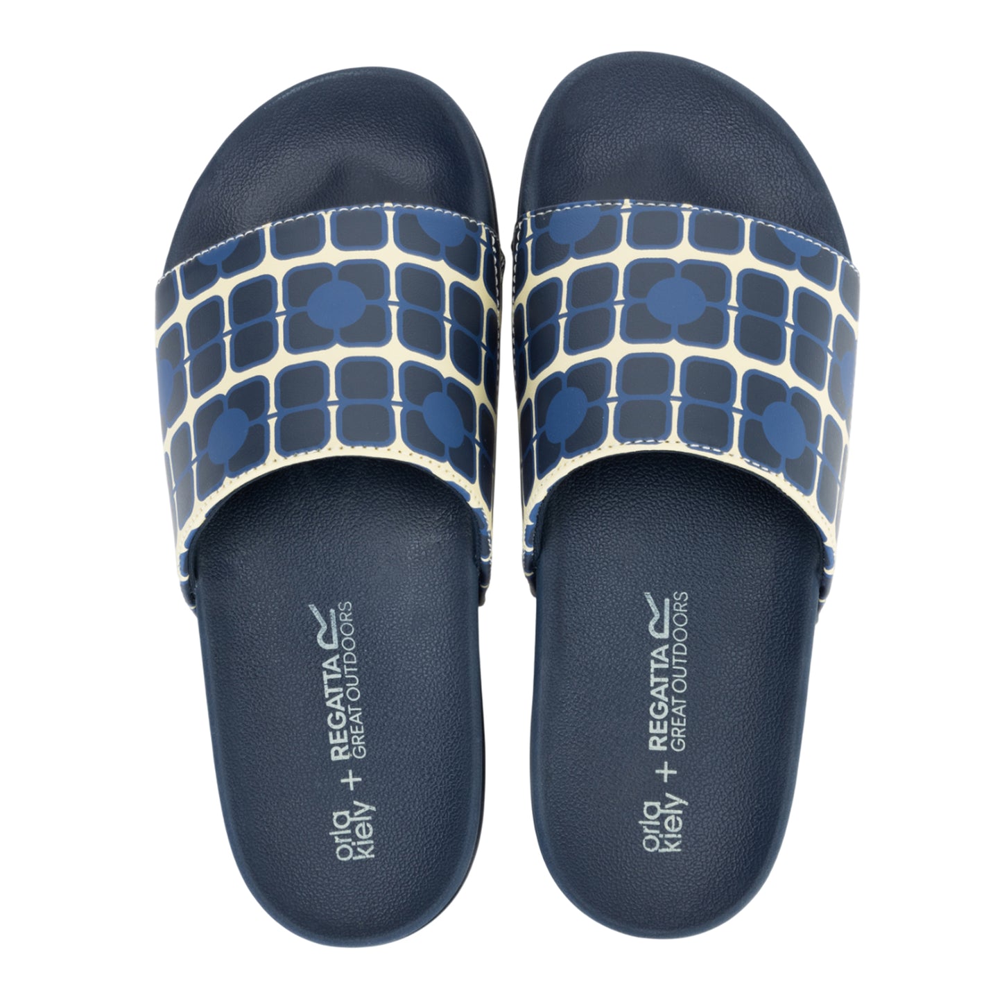 Navy - Pack Shot - Regatta Womens-Ladies Orla Kiely Giant Poppy Sliders