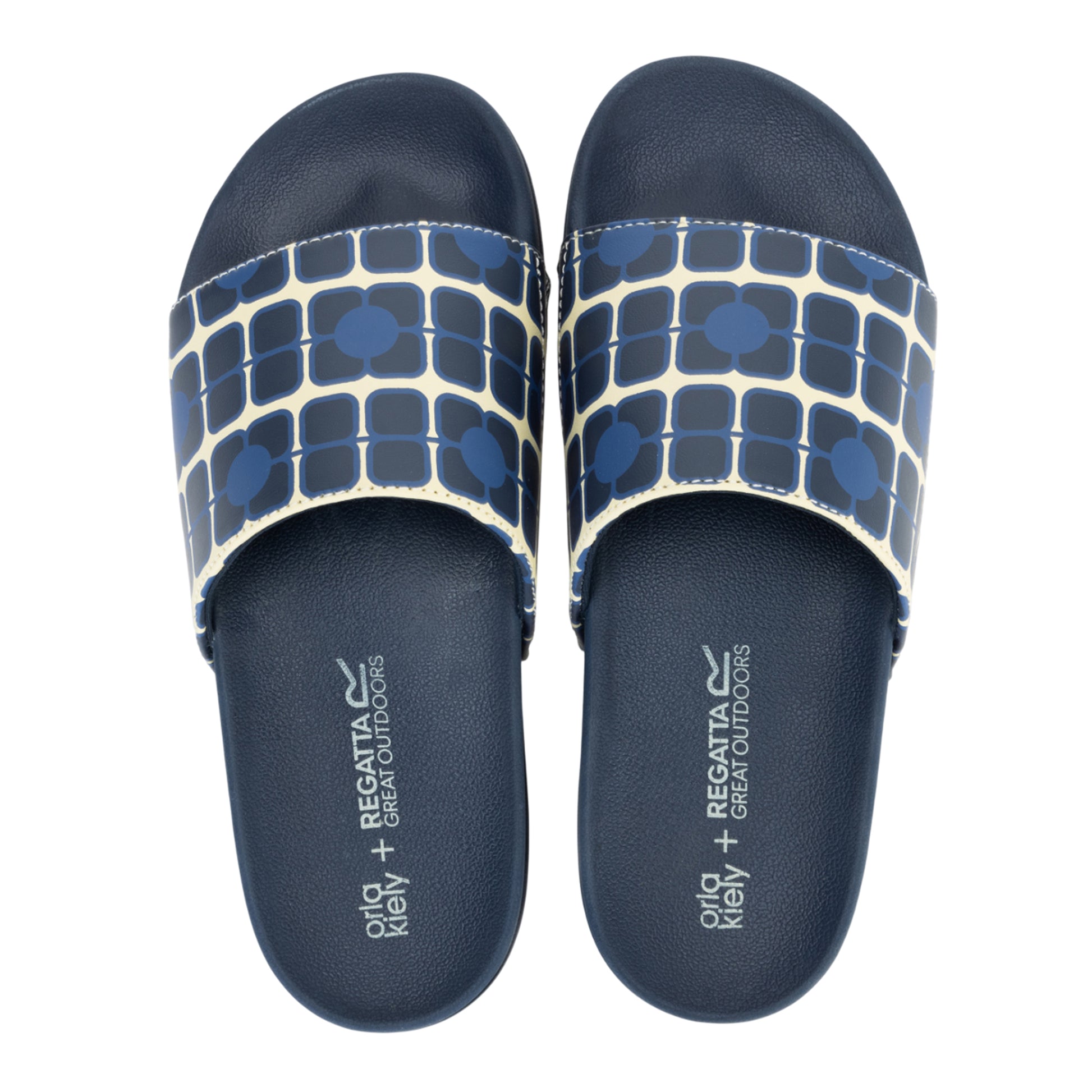 Navy - Pack Shot - Regatta Womens-Ladies Orla Kiely Giant Poppy Sliders