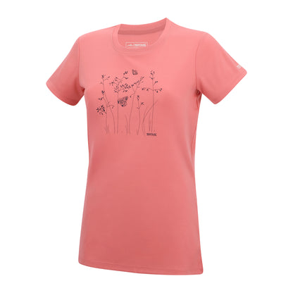 Peach Pink - Side - Regatta Womens-Ladies Fingal Wild Grass T-Shirt