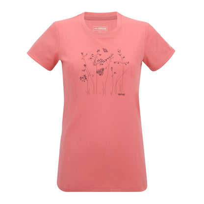Peach Pink - Front - Regatta Womens-Ladies Fingal Wild Grass T-Shirt