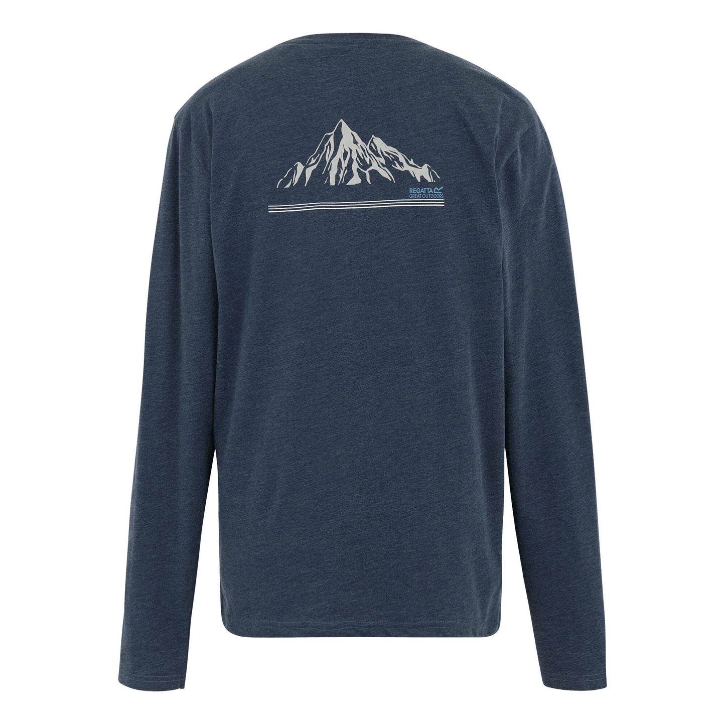 Navy - Back - Regatta Mens Maylow Back Print Long-Sleeved T-Shirt