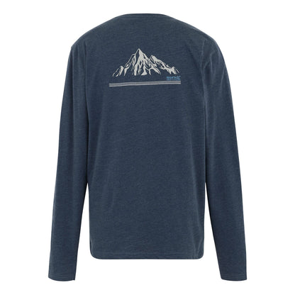 Navy - Back - Regatta Mens Maylow Back Print Long-Sleeved T-Shirt