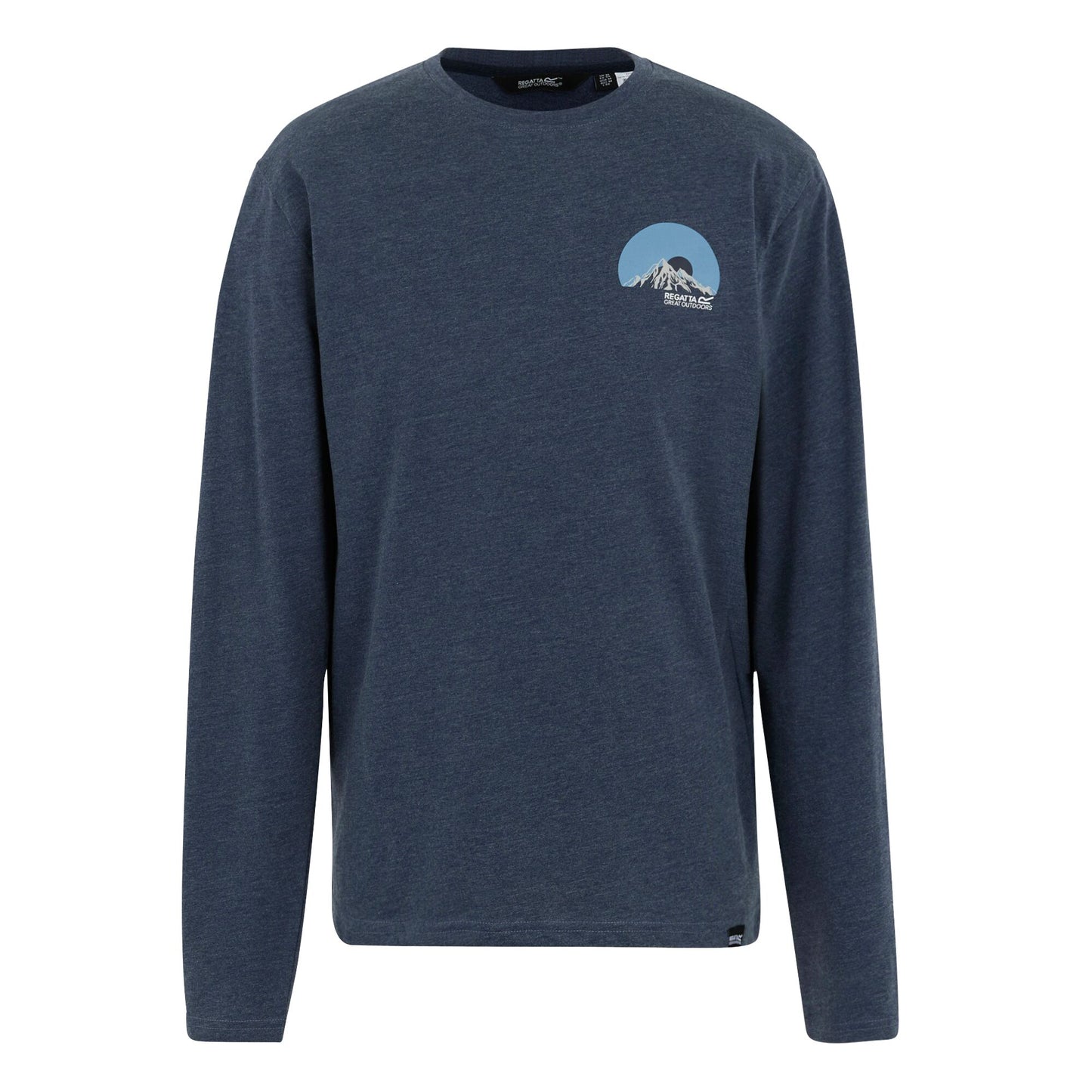 Navy - Front - Regatta Mens Maylow Back Print Long-Sleeved T-Shirt