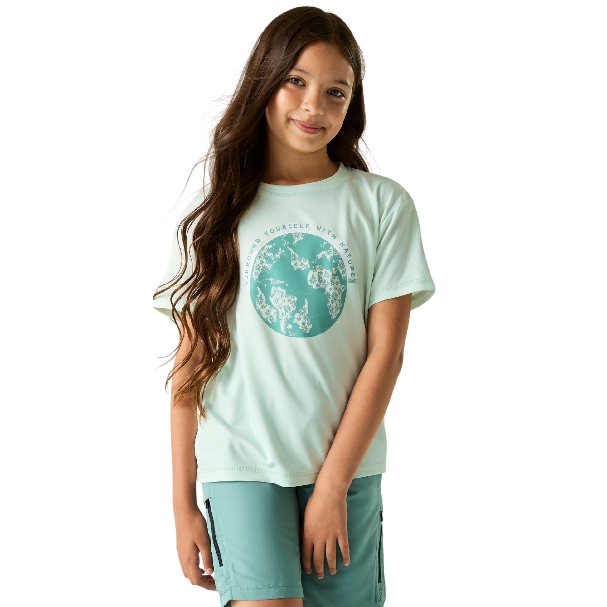 Ocean Mist - Lifestyle - Regatta Childrens-Kids Aria Globe T-Shirt