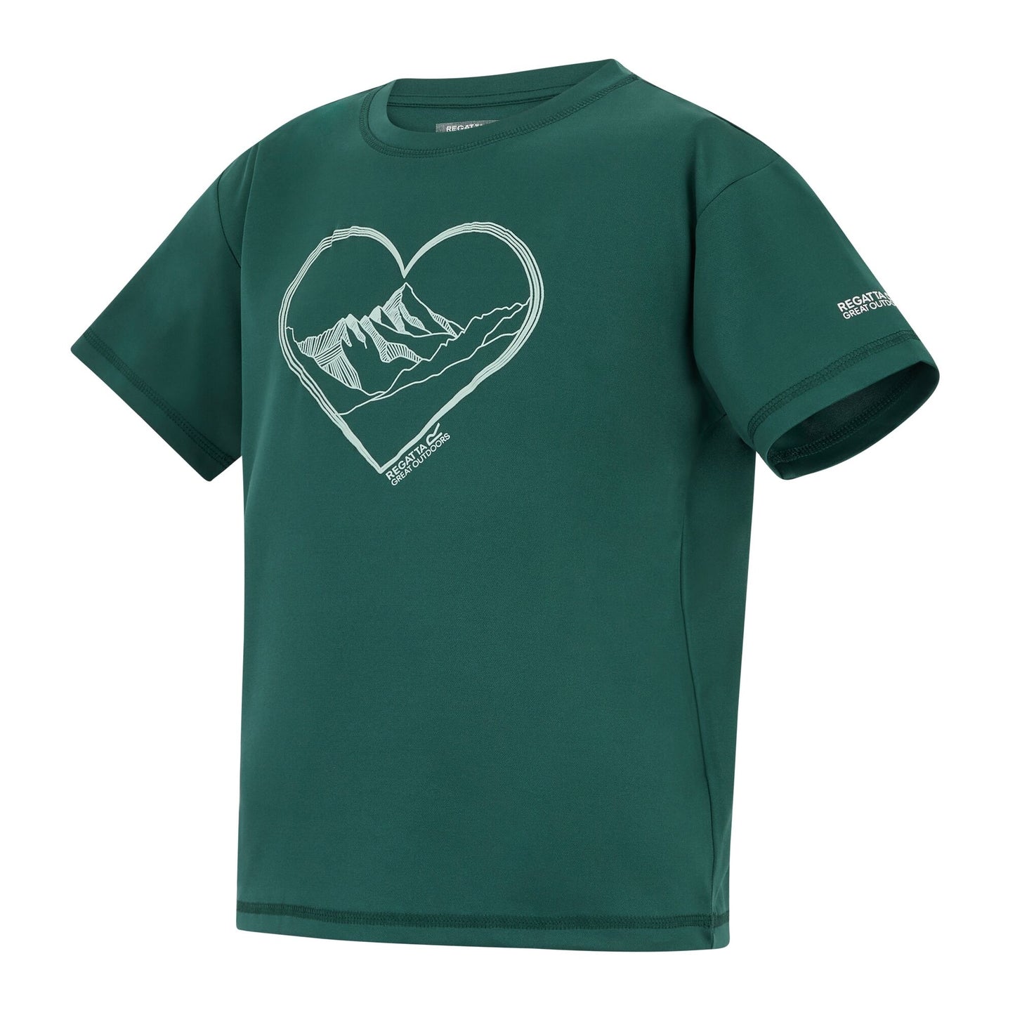 Mediterranean Green - Side - Regatta Childrens-Kids Aria Heart T-Shirt