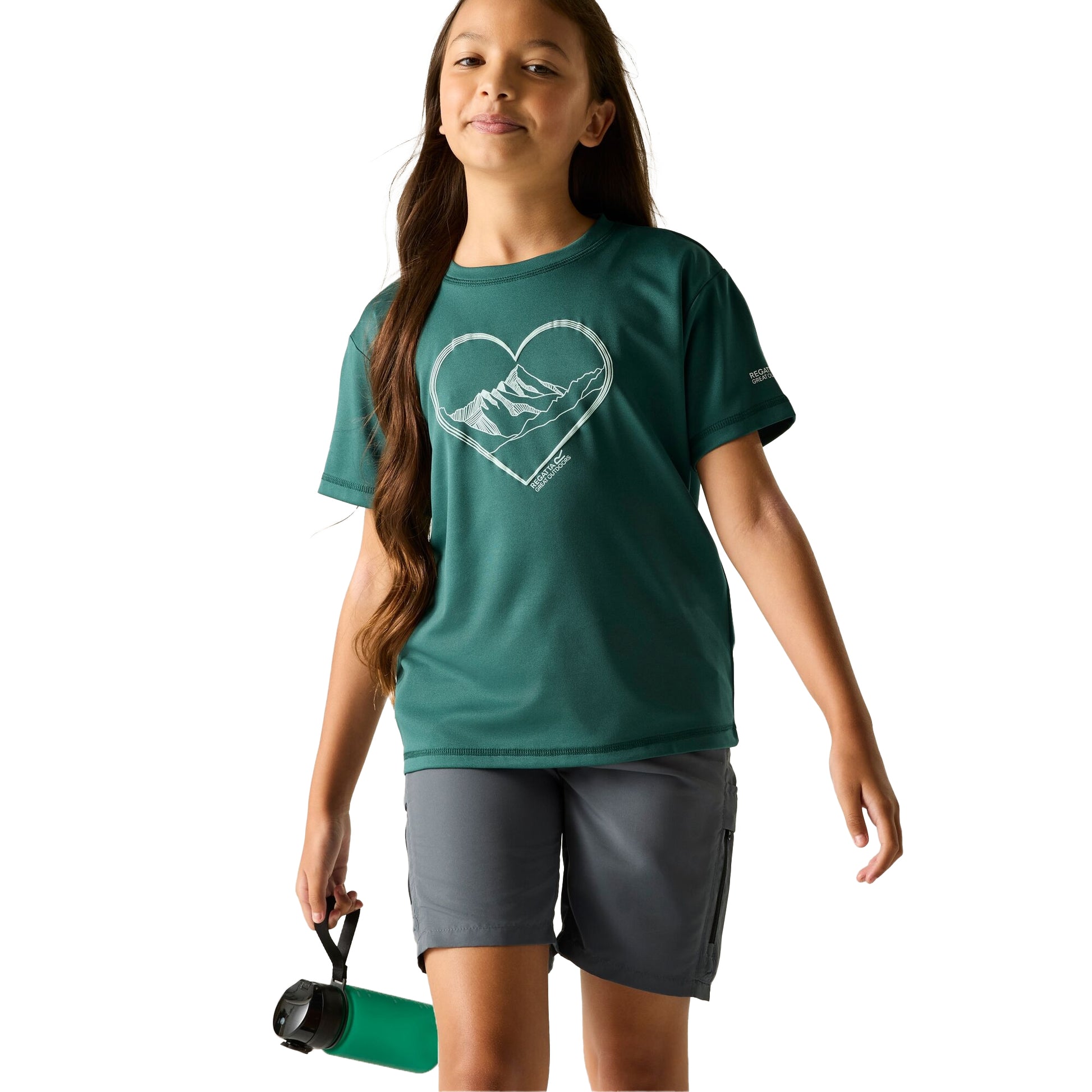Mediterranean Green - Lifestyle - Regatta Childrens-Kids Aria Heart T-Shirt