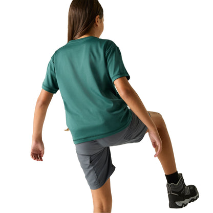 Mediterranean Green - Pack Shot - Regatta Childrens-Kids Aria Heart T-Shirt