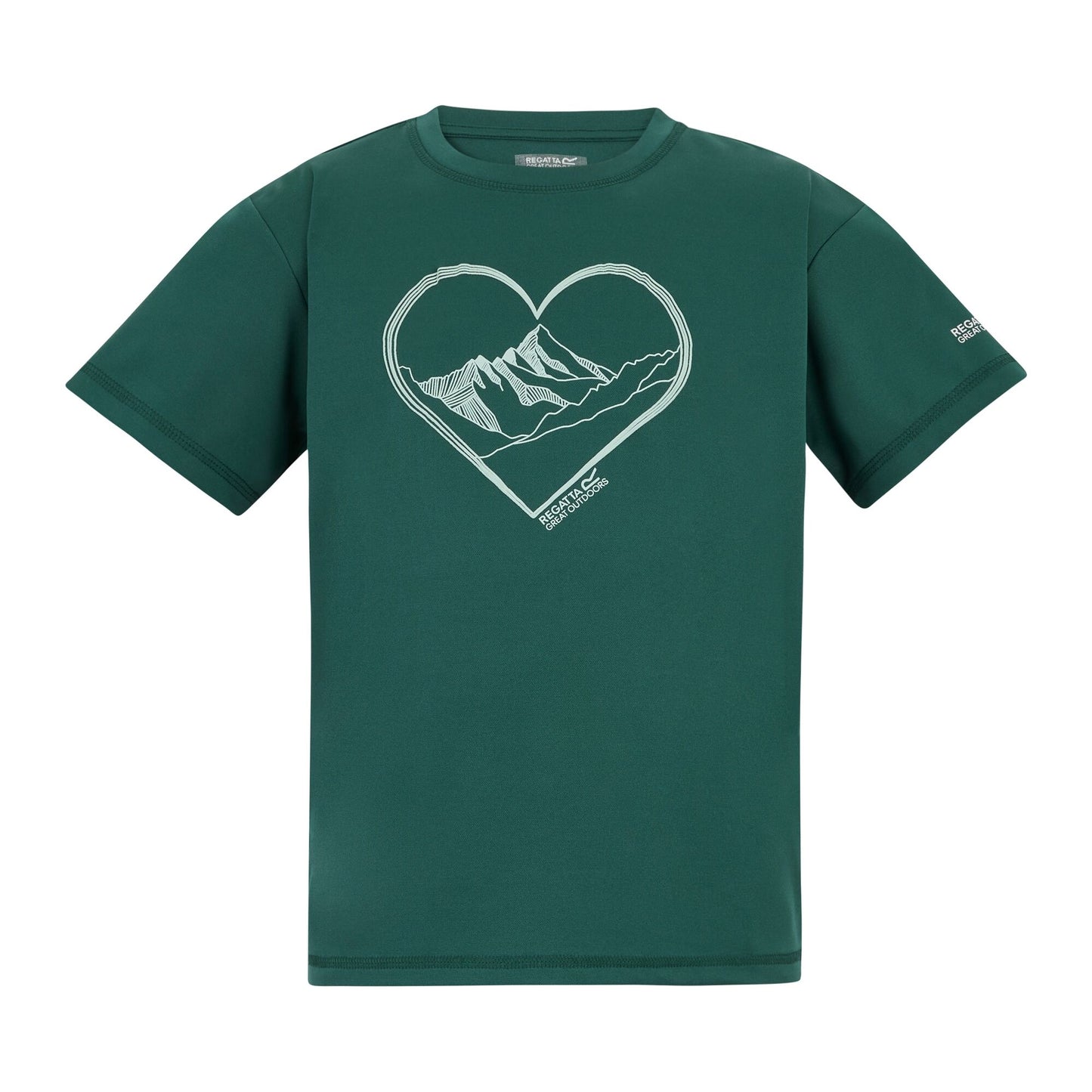 Mediterranean Green - Front - Regatta Childrens-Kids Aria Heart T-Shirt