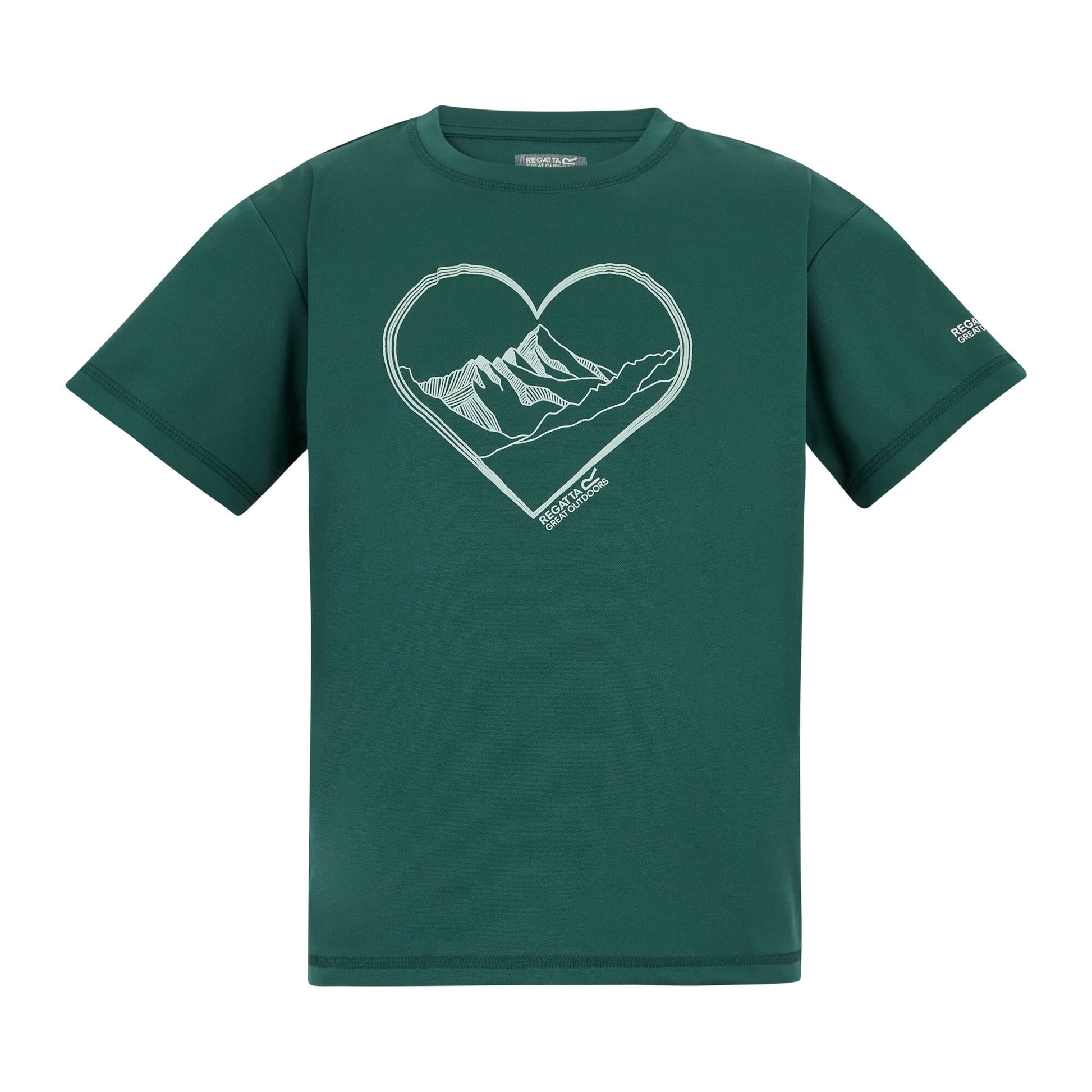 Mediterranean Green - Front - Regatta Childrens-Kids Aria Heart T-Shirt