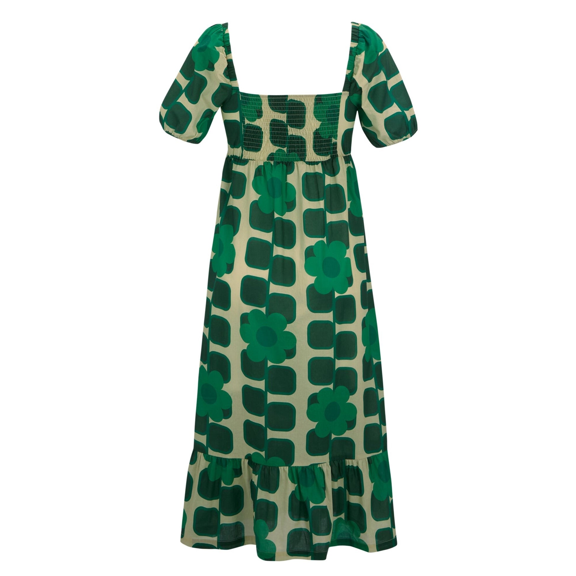 Green - Back - Regatta Womens-Ladies Orla Kiely Giant Square Flower Summer Midi Dress