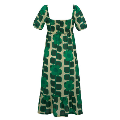 Green - Back - Regatta Womens-Ladies Orla Kiely Giant Square Flower Summer Midi Dress