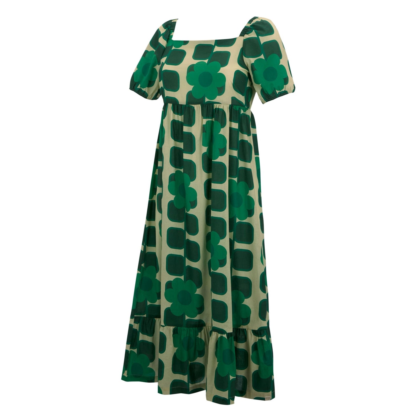 Green - Side - Regatta Womens-Ladies Orla Kiely Giant Square Flower Summer Midi Dress