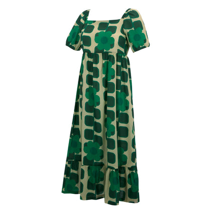 Green - Side - Regatta Womens-Ladies Orla Kiely Giant Square Flower Summer Midi Dress