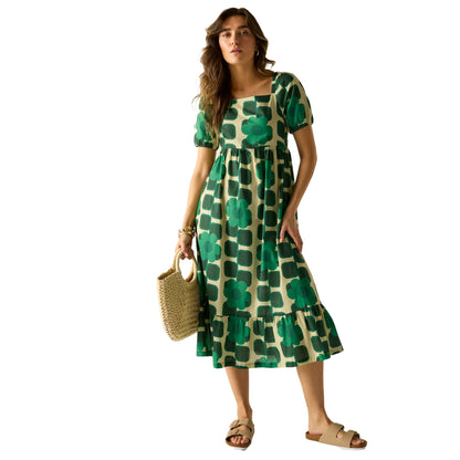 Green - Lifestyle - Regatta Womens-Ladies Orla Kiely Giant Square Flower Summer Midi Dress