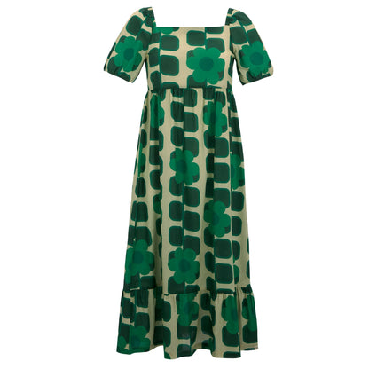 Green - Front - Regatta Womens-Ladies Orla Kiely Giant Square Flower Summer Midi Dress