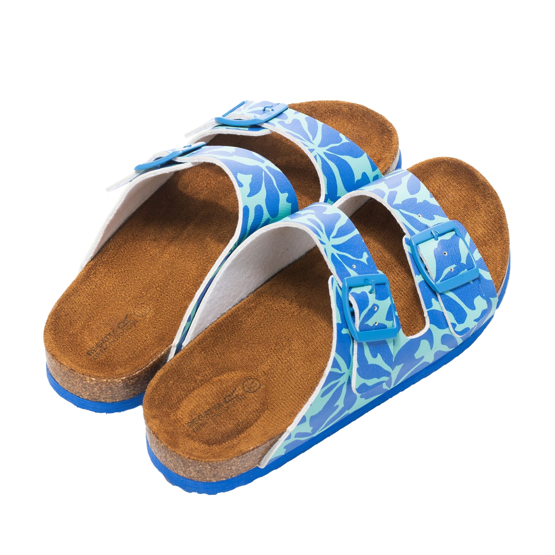 Ice Green-Sonic Blue - Back - Regatta Childrens-Kids Mia Double Strap Sandals
