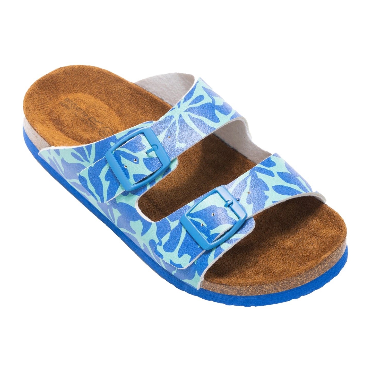 Ice Green-Sonic Blue - Front - Regatta Childrens-Kids Mia Double Strap Sandals