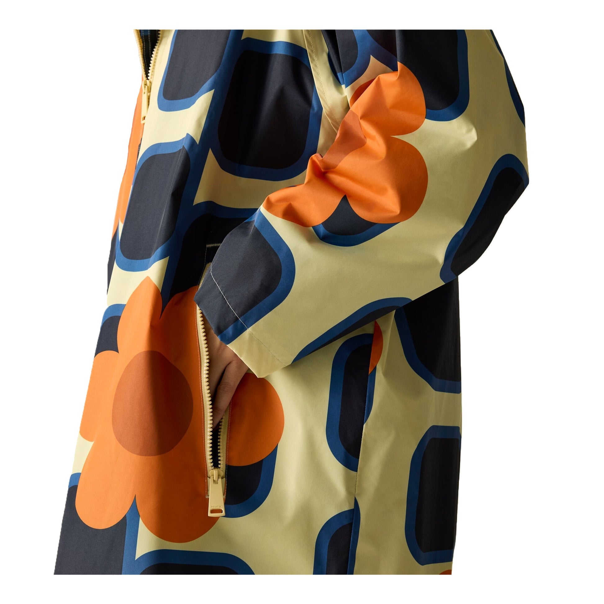 Orange - Side - Regatta Unisex Adult Orla Kiely Giant Square Flower Changing Robe