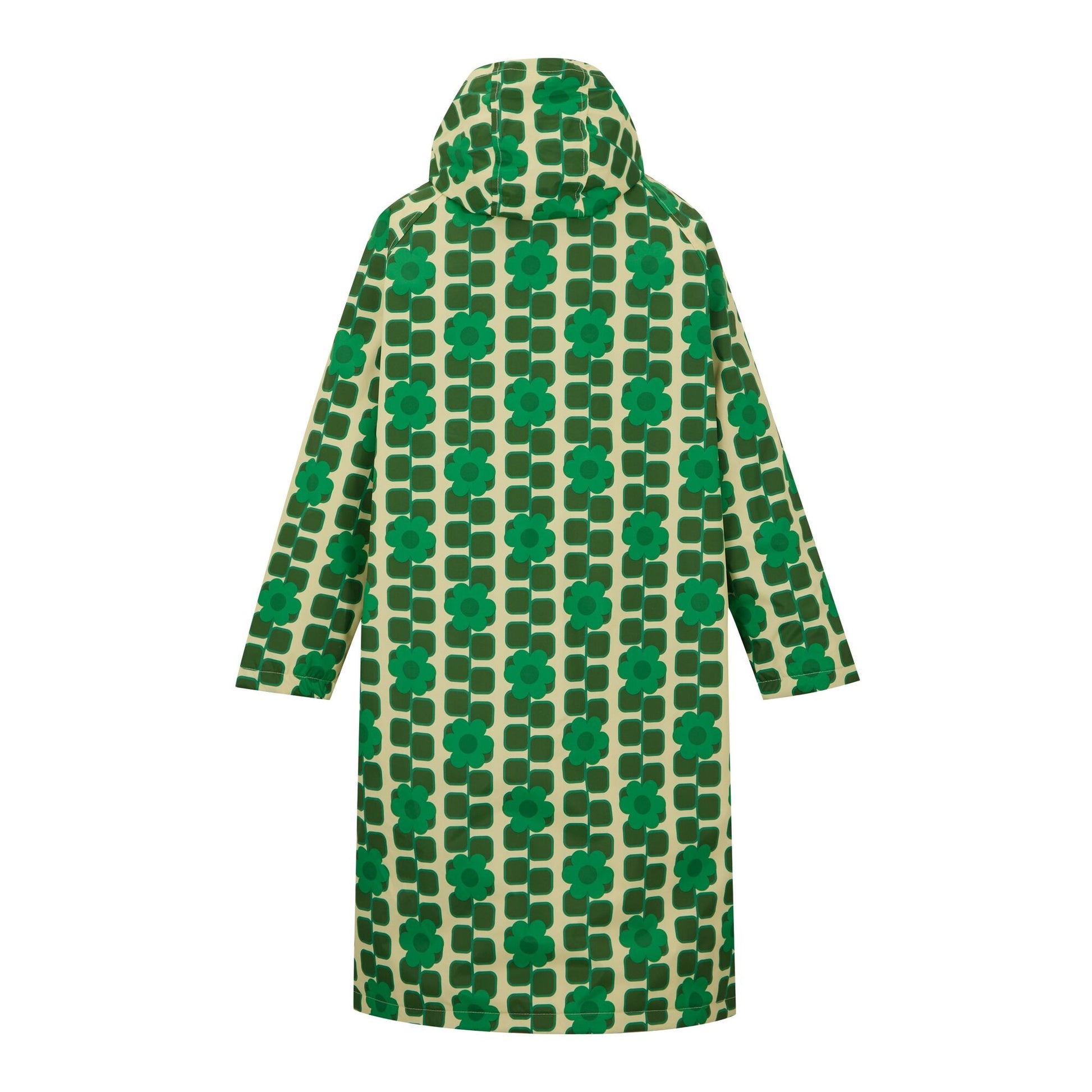 Green - Back - Regatta Unisex Adult Orla Kiely Mini Square Flower Changing Robe