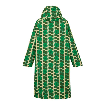 Green - Back - Regatta Unisex Adult Orla Kiely Mini Square Flower Changing Robe