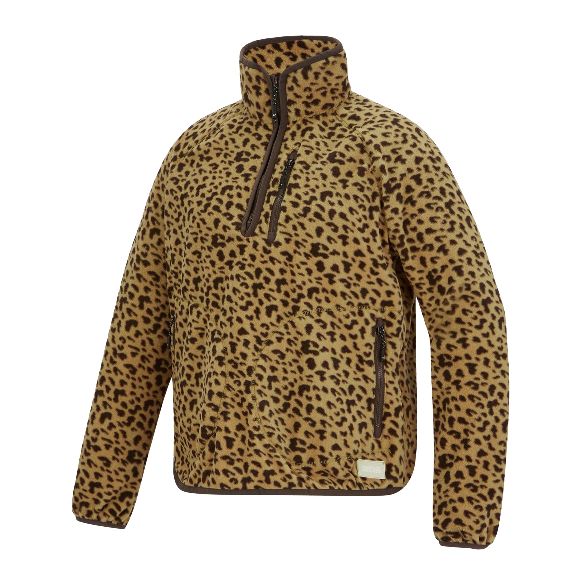 Multicoloured - Side - Regatta Womens-Ladies Frankie Leopard Print Half Zip Fleece Jacket