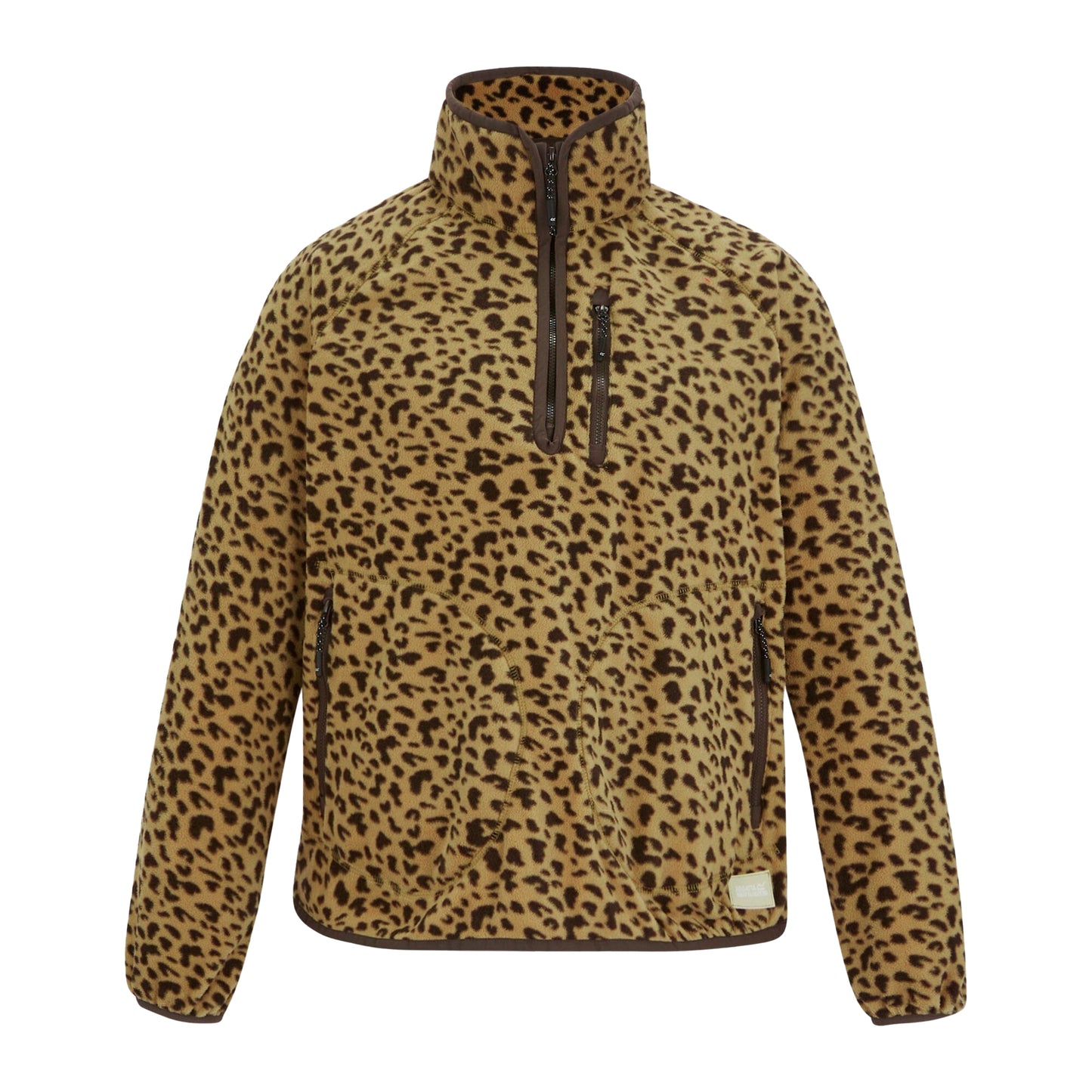 Multicoloured - Front - Regatta Womens-Ladies Frankie Leopard Print Half Zip Fleece Jacket