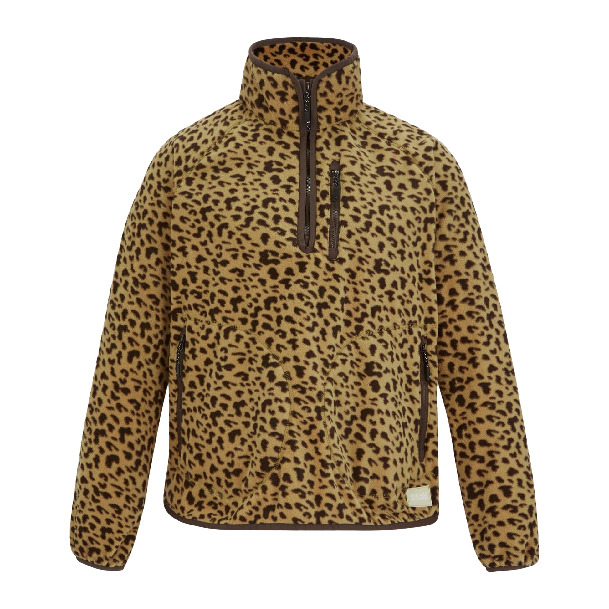 Multicoloured - Front - Regatta Womens-Ladies Frankie Leopard Print Half Zip Fleece Jacket