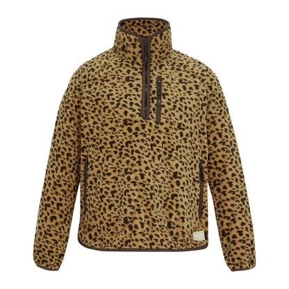 Multicoloured - Front - Regatta Womens-Ladies Frankie Leopard Print Half Zip Fleece Jacket