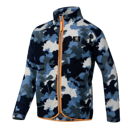 Dusky Blue - Side - Dare 2B Childrens-Kids Wing It Camo Full Zip Fleece Jacket