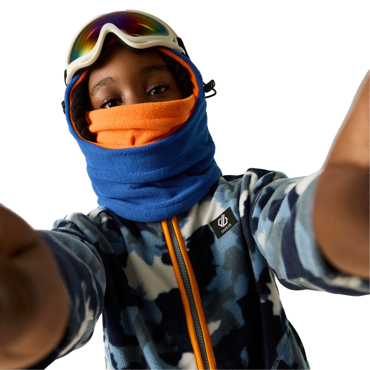 Dusky Blue - Pack Shot - Dare 2B Childrens-Kids Wing It Camo Full Zip Fleece Jacket