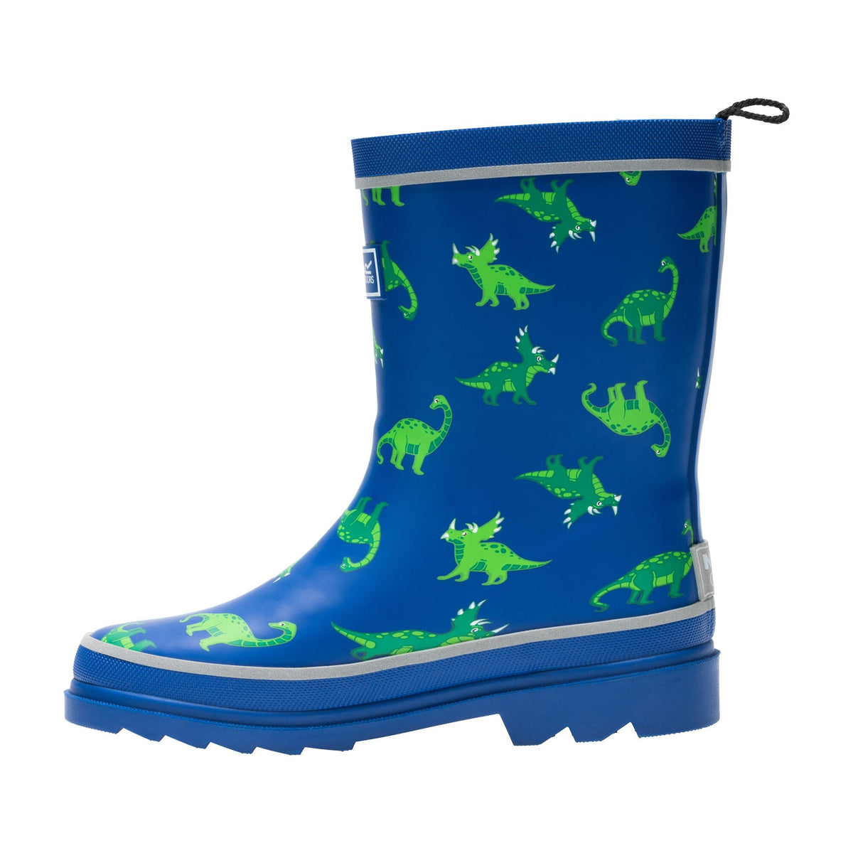 Blue Green - Side - Regatta Childrens-Kids Mudplay III Dinosaur Wellington Boots