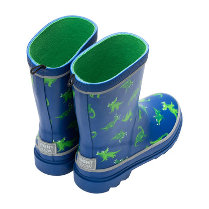 Blue Green - Close up - Regatta Childrens-Kids Mudplay III Dinosaur Wellington Boots