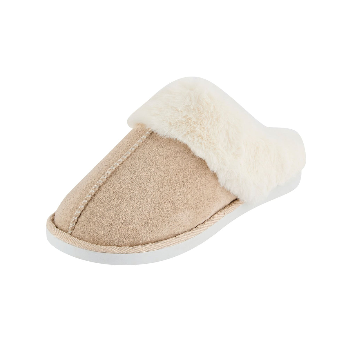 Beige - Close up - Regatta Womens-Ladies Tulsy Plain Mule Slippers