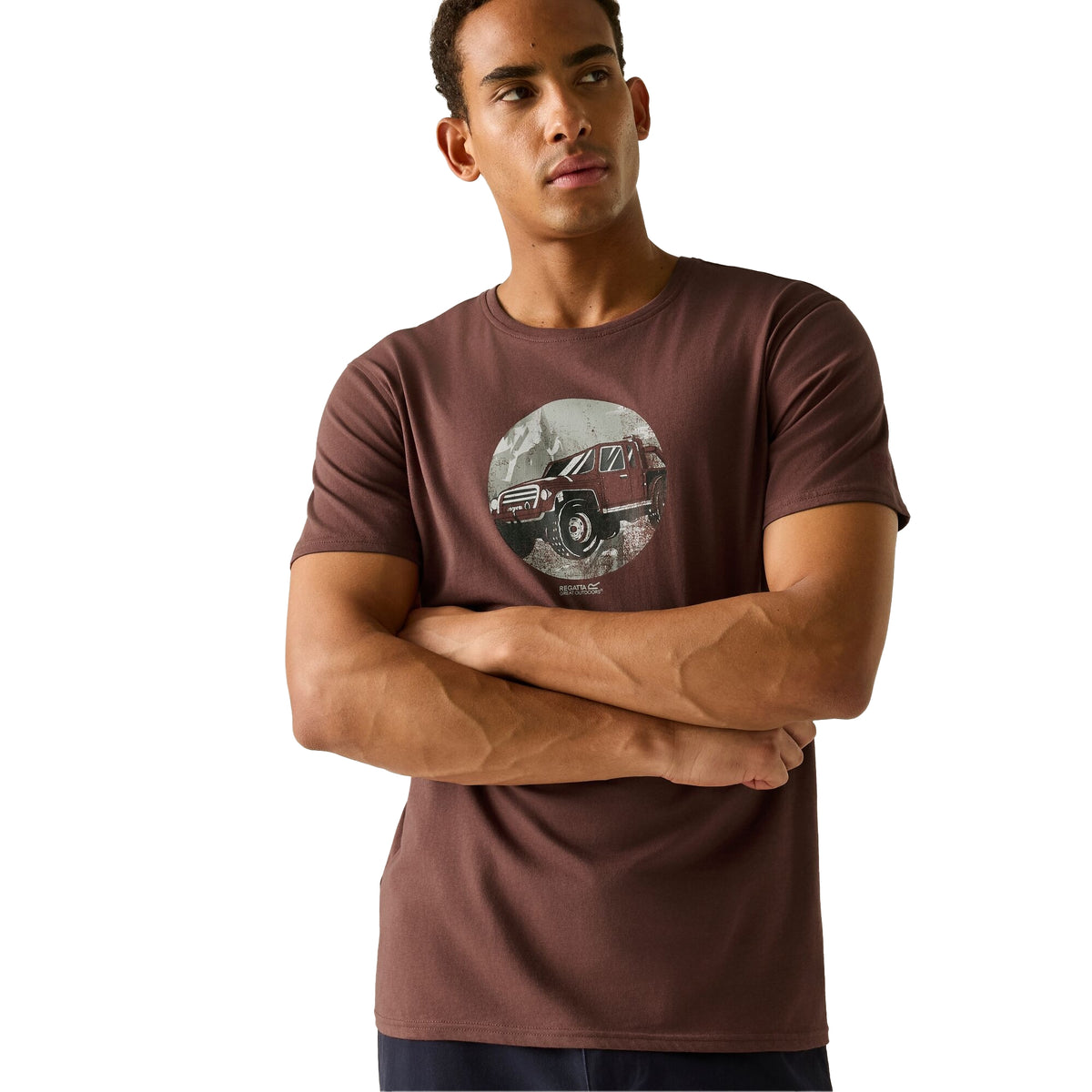Dark Cherry - Close up - Regatta Mens Cline IX Jeep T-Shirt
