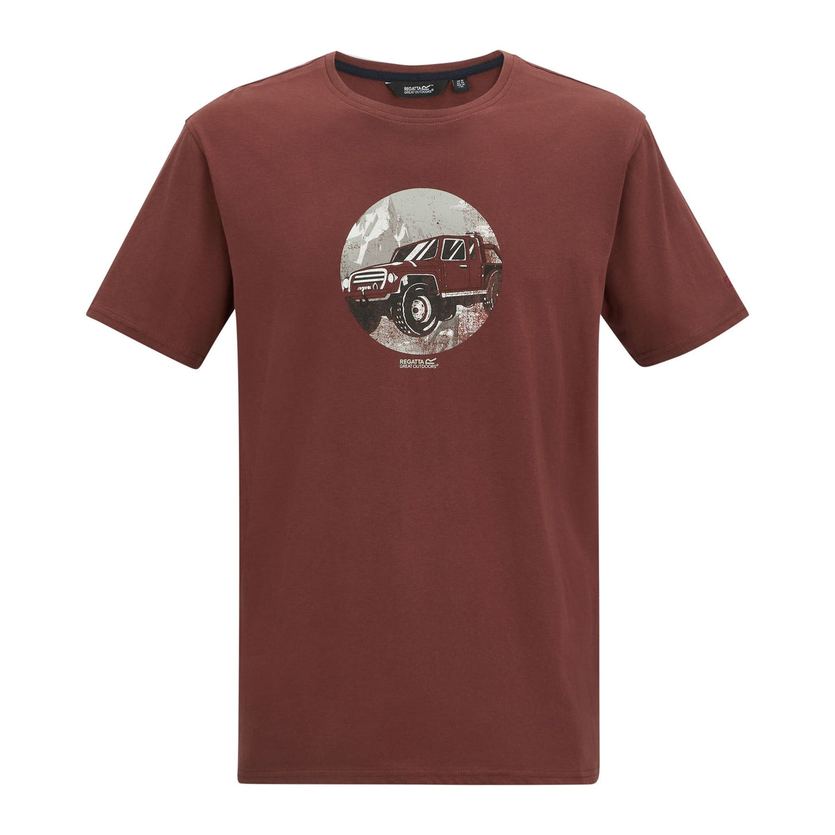 Dark Cherry - Front - Regatta Mens Cline IX Jeep T-Shirt