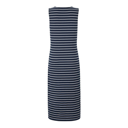 Navy-White - Back - Regatta Womens-Ladies Amorie Contrast Striped Midi Dress
