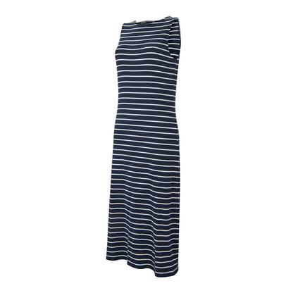 Navy-White - Side - Regatta Womens-Ladies Amorie Contrast Striped Midi Dress