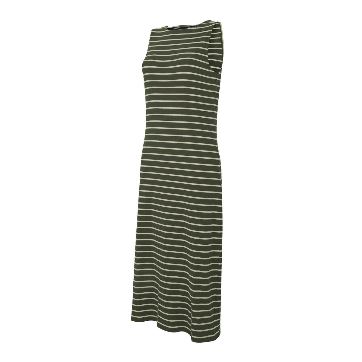 Dark Khaki-Light Vanilla - Side - Regatta Womens-Ladies Amorie Contrast Striped Midi Dress