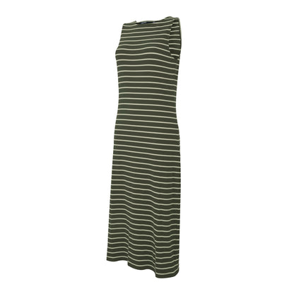 Dark Khaki-Light Vanilla - Side - Regatta Womens-Ladies Amorie Contrast Striped Midi Dress